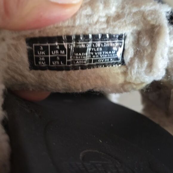 Dr Martens Myles Fur Lined Buckle Slide Sandals in Brown Suede Womens/ki… - Picture 6 of 8